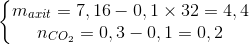 \left\{\begin{matrix} m_{axit}=7,16-0,1\times32=4,4\\n_{CO_{2}}=0,3-0,1=0,2\end{matrix}\right.