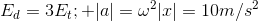 E_{d} = 3E_{t}; + |a| = \omega ^{2}|x|= 10m/s^{2}