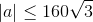 \left | a \right |\leq 160\sqrt{3}