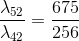 \frac{\lambda _{52}}{\lambda _{42}}=\frac{675}{256}