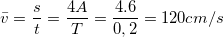 \small \bar{v}=\frac{s}{t}=\frac{4A}{T}=\frac{4.6}{0,2}=120 cm/s