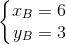 \left\{\begin{matrix} x_{B}=6\\ y_{B}=3 \end{matrix}\right.