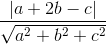 \frac{\left | a+2b-c \right |}{\sqrt{a^{2}+b^{2}+c^{2}}}