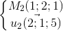 \left\{\begin{matrix} M_{2}(1;2;1)\\\vec{u_{2}(2;1;5)} \end{matrix}\right.