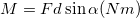 \inline M=Fd \sin \alpha (Nm)