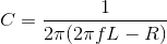 C=\frac{1}{2\pi (2\pi fL-R)}