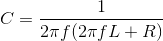 C=\frac{1}{2\pi f(2\pi fL+R)}