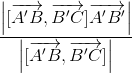 \frac{\left | [\overrightarrow{A'B},\overrightarrow{B'C}]\overrightarrow{A'B'} \right |}{\left | [\overrightarrow{A'B},\overrightarrow{B'C}] \right |}