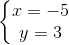 \left\{\begin{matrix} x=-5\\y=3 \end{matrix}\right.