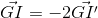 \vec{GI}= -2 \vec{GI'}