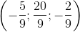 \left ( -\frac{5}{9};\frac{20}{9};-\frac{2}{9} \right )