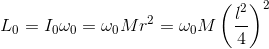 L_{0}=I_{0}\omega _{0}=\omega _{0}Mr^{2}=\omega _{0}M\left ( \frac{l^{2}}{4} \right )^{2}