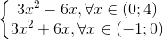 \left\{\begin{matrix}3x^{2}-6x,\forall x\in (0;4)\\3x^{2}+6x,\forall x\in (-1;0)\end{matrix}\right.