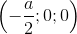 \left ( -\frac{a}{2};0;0 \right )