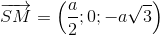 \overrightarrow{SM}=\left ( \frac{a}{2};0;-a\sqrt{3} \right )