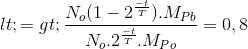 <=> \frac{N_{o}(1-2^{\frac{-t}{T}}).M_{Pb}}{N_{o}.2^{\frac{-t}{T}}. M_{Po}}=0,8