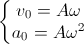 \left\{\begin{matrix}v_{0}=A\omega\\a_{0}=A\omega^{2}\end{matrix}\right.