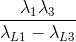 \frac{\lambda _{1}\lambda _{3}}{\lambda _{L1}-\lambda _{L3}}