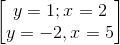 \left\{\begin{matrix} y^{1}+1=x\\x+y=3 \end{matrix}\right.