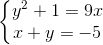 \left\{\begin{matrix} y^{1}+1=x\\x=3-y \end{matrix}\right.