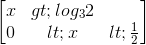 \begin{bmatrix}x> log_{3}2\\0< x< \frac{1}{2}\end{bmatrix}