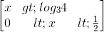 \begin{bmatrix}x> log_{3}4\\0< x< \frac{1}{2}\end{bmatrix}