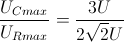 \frac{U_{Cmax}}{U_{Rmax}}=\frac{3U}{2\sqrt{2}U}