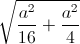 \sqrt{\frac{a^{2}}{16}+\frac{a^{2}}{4}}