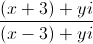 \frac{(x+3)+yi}{(x-3)+yi}