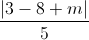 \frac{|3-8+m|}{5}