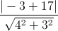 \frac{|-3+17|}{\sqrt{4^{2}+3^{2}}}