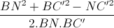 \frac{BN^{2}+BC'^{2}-NC'^{2}}{2.BN.BC'}