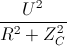 \frac{U^{2}}{R^{2}+Z_{C}^{2}}