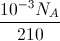 \frac{10^{-3}N_{A}}{210}