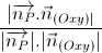 \frac{|\overrightarrow{n_{P}}.\vec{n}_{(Oxy)|}}{|\overrightarrow{n_{P}}|.|\vec{n}_{(Oxy)}|}