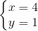 left{begin{matrix} x=4\y=1 end{matrix}right.