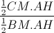 \frac{\frac{1}{2}CM.AH}{\frac{1}{2}BM.AH}