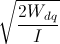 \sqrt{\frac{2W_{dq}}{I}}