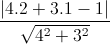 \frac{|4.2+3.1-1|}{\sqrt{4^{2}+3^{2}}}