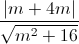 \frac{|m+4m|}{\sqrt{m^{2}+16}}