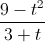 \frac{9-t^{2}}{3+t}