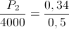 \frac{P_{2}}{4000}=\frac{0,34}{0,5}