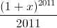 \frac{(1+x)^{2011}}{2011}