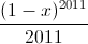 \frac{(1-x)^{2011}}{2011}