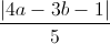 \frac{|4a-3b-1|}{5}