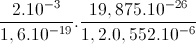 \frac{2.10^{-3}}{1,6.10^{-19}}.\frac{19,875.10^{-26}}{1,2.0,552.10^{-6}}