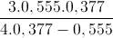 \frac{3.0,555.0,377}{4.0,377-0,555}