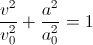 \frac{v^{2}}{v_{0}^{2}}+\frac{a^{2}}{a_{0}^{2}}=1