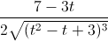 \frac{7-3t}{2\sqrt{(t^{2}-t+3)^{3}}}