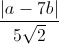 frac{|a-7b|}{5sqrt{2}}